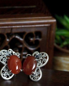 [나스첸카] 애태우지 말고 살기. 편안함 7 [실버 수공예 자마노 귀걸이]