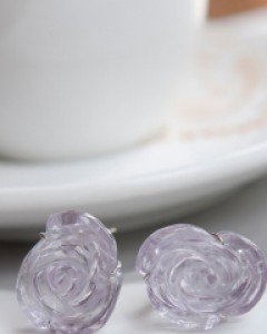 [나스첸카] 연보라 신기루 2 [실버 수공예 자수정 귀걸이]