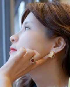 [나스첸카] 가지고 싶은 _ 삼작 귀걸이 _ 호박 [실버 수공예 호박 귀걸이]