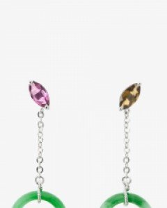 [나스첸카] 동반출국 _ 비취 은 옥 귀걸이