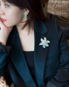 [나스첸카] 앤틱이 태양이 되는 날 2 [실버 수공예 비취 브로치]