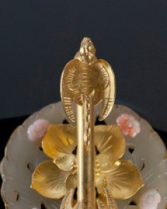 [나스첸카] 봉황 첩지 [실버 수공예 옥 그리고 천연 산호 꽃 첩지]