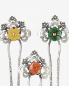 [나스첸카] 화사하니 예쁘게_ 비취 뒤꽂이 호박 뒤꽂이 산호 뒤꽂이 삼작 뒤꽂이 _ 신랑어머니한복 쪽진머리비녀