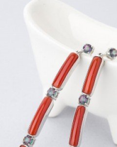 [나스첸카] 태양의 산호 _ 원석 산호 귀걸이