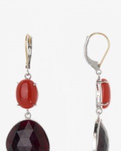 [나스첸카] NEEDFUL RED _ 산호 루비 터키서 귀걸이 원석 귀걸이 사랑스러움