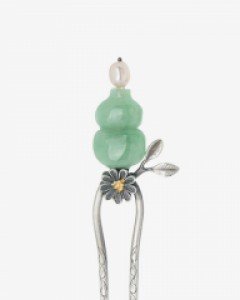 [나스첸카] 단아하니 예쁘게 2_ 옥 비취 뒤꽂이 _ 비녀 _ 한복 머리장식 _ 은비녀 쪽진머리비녀