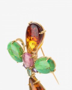 [나스첸카] 사랑스런 앙오 _ 호박브로치 터키석브로치 부모님 선물