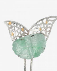 [나스첸카] 나비가 온다 _ 옥 비취 뒤꽂이 비녀 한복 모델