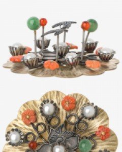 [나스첸카] 왕비와 후궁을 위한 전통 떨 뒤꽂이 _ 떨잠 은 뒤꽂이 신랑어머니한복 쪽진머리비녀