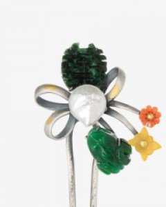 [나스첸카] 삼작 리본 _ 비취뒤꽂이 한복악세사리 전통장신구 비녀