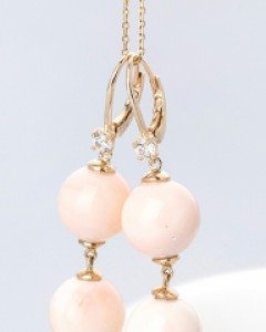 [나스첸카] 모나코 왕비 _ 14K 산호 귀걸이