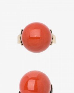 [나스첸카] 붉은 산호 나비 _ 18K 산호 반지