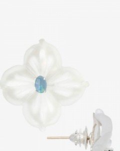 [나스첸카] 노이즈 캔슬링 _ 글래스귀걸이 꽃귀걸이 오팔귀걸이