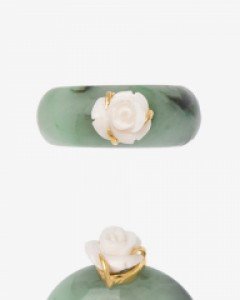 [나스첸카] 꽃반지 4 _ 산호 비취 가락지 반지