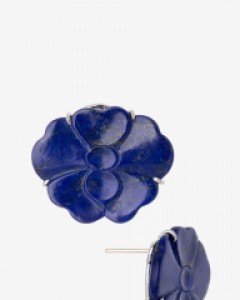 청금석귀걸이 라피스라쥴리귀걸이 가로형 푸른꽃