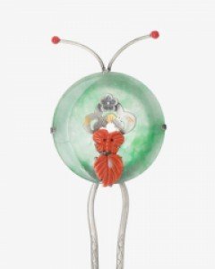 [나스첸카]  반짝반짝 동그라미 _ 비취 옥 비녀 은 뒤꽂이 _ 웨딩 결혼 한복 장신구