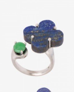 [나스첸카] 행운청 _ 오픈형 청금석 비취 반지