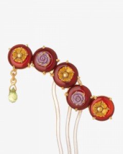 자마노 뒤꽂이 페리도트 뒤꽂이 원석 뒤꽂이 티아라 장신구 춤추는 가얏고 2 나스첸카