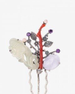 라벤더 뒤꽂이 비취 뒤꽂이 옥 뒤꽂이 산호 뒤꽂이 은 뒤꽂이 피어오른 길상 나스첸카