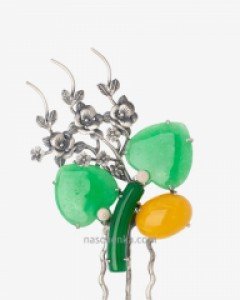 비취 뒤꽂이 옥 뒤꽂이 호박 뒤꽂이 한복 뒤꽂이 피어오른 길상 2 나스첸카