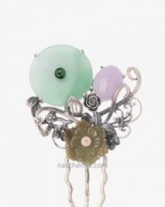 비취 뒤꽂이 옥 뒤꽂이 원석 뒤꽂이 한복 뒤꽂이 피어오른 길상 3 나스첸카