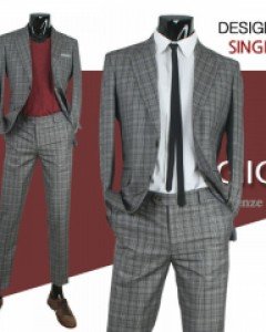 GO501그레이베이직체크 슬림핏 캐쥬얼 SuitSpring&Summer Suit