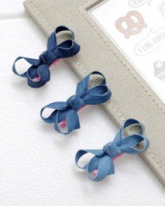 청지 리본 아기 머리핀 (3.5CM 집게핀)