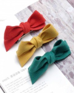 FW 모직 리본 머리핀 (6CM 집게핀)