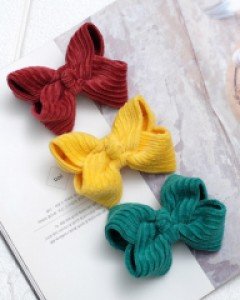 골지 볼륨 리본 아동 헤어핀 (6cm 집게핀)