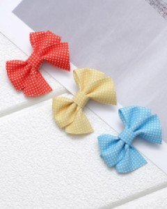 도트 리본 유아 머리핀 (5cm 집게핀)