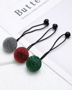 반짝이 반원 방울 (한쌍)