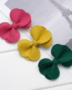 모직 이중리본 아동 머리핀 (5cm 집게핀)
