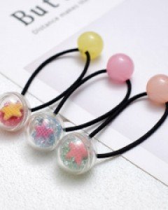 별 토핑 사각사각 여아 머리끈(한쌍) 아동 방울 유아 고무줄 키즈 초등학생 선물