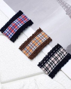 체크 레이스 일자 똑딱핀 아동 머리핀 여아 똑핀 유아 헤어핀 키즈 삔