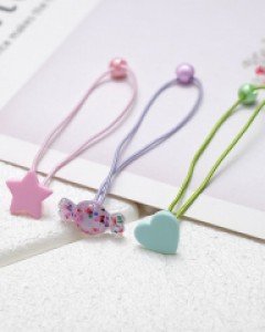 별 하트 왕관 아기 머리끈(한쌍) 무지개 캔디 유아 방울 여아고무줄 아동 슈슈