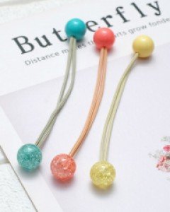 파스텔 은하수 여아 머리끈(한쌍) 유아 방울 아기 고무줄 아동헤어끈