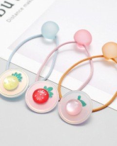 후르츠 홀로그램 여아 머리방울 (한쌍) 유아 아동 머리끈 아기헤어끈