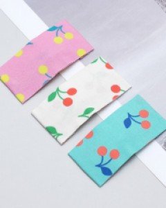 체리 프린팅 일자 여아 똑딱핀 유아 머리핀 아동 초등 헤어핀