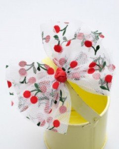 체리 쉬폰 빅리본 여아 머리핀 유아 집게핀 아동 헤어핀 키즈 삔