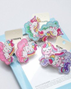 유니콘 스타비즈 여아 머리끈(한쌍) 유아 방울 아기 헤어끈 아동 고무줄