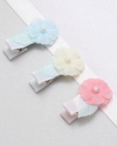 미니 플라워 진주 아기핀 (한쌍)