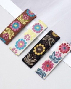 프랑스 자수 플라워 여아 똑딱핀 유아 뜨개 머리핀 아기 헤어핀 아동 똑핀