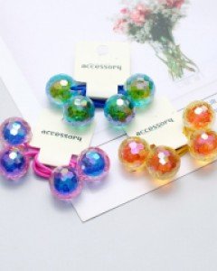 미러볼 아동 머리방울 (한쌍) 여아 머리끈 유아 고무줄