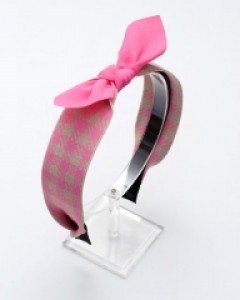 베이직 체크 반다나 여아 머리띠 유아 시밀러룩 리본 아동 헤어밴드