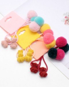 퐁퐁 벨벳 곰돌이,바니 여아 머리끈(한쌍) 아동 유아 헤어방울