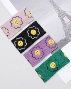 펄 스마일 플라워 유아 똑딱핀 여아 머리핀 아동 헤어핀