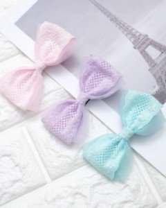 레이스 쉬폰리본 유아 머리핀 여아 헤어핀 아동 집게핀