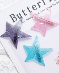 펄 스타 여아 자동핀 유아 머리핀 아동 헤어핀