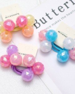 트리플 각볼 여아 머리끈(한쌍)