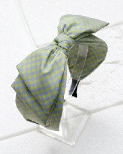 체크 빅리본 반다나 여아 헤어밴드 유아 머리띠 아동 밴드